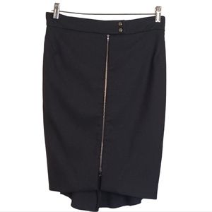 L'Agence Front Zip Pencil Skirt Women's Sz 6 Black